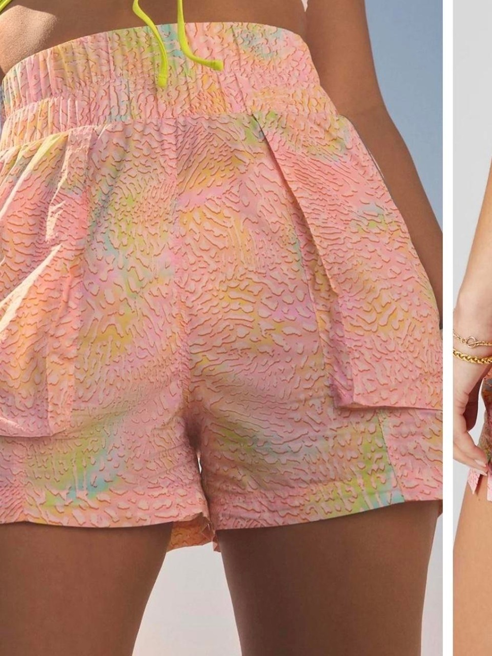 Fabletics Ultra High-Waisted Piped Nylon athletic shorts